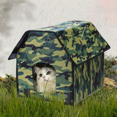 niche chat extérieur protectia toit plat camouflage