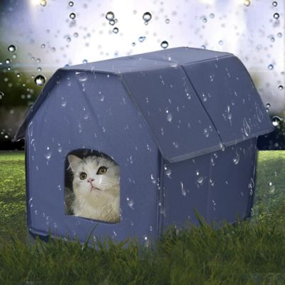 niche chat extérieur protectia toit plat gris