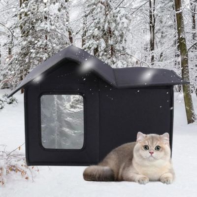 niche exterieur pour chat toit amovible noir