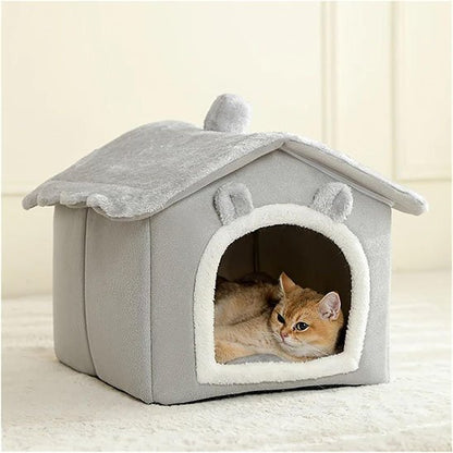 niche pour chat design maison gris chat allonge