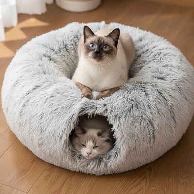 niche pour chat design tunnel chat allonge salon