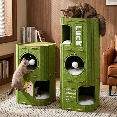 niche pour chat design vertical chats salon deux modeles
