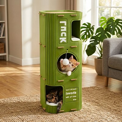 niche pour chat design vertical modele trois couchages salon