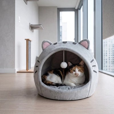 niche pour chat dome felin allonge salon