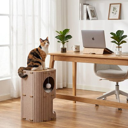 niche pour chat double espace chat assis bureau