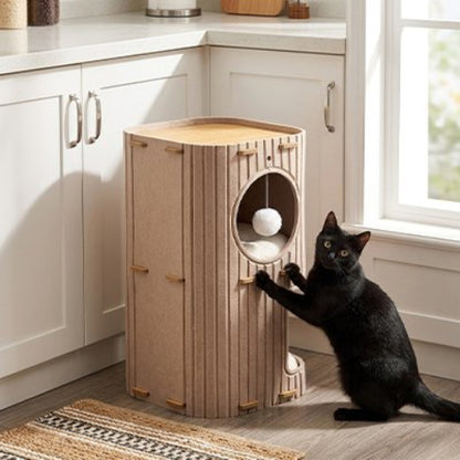 niche pour chat double espace chat debout cuisine
