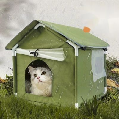 niche pour chat exterieur cozy refuge kaki