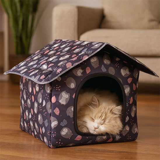 niche pour chat exterieur motifs decoratifs violet