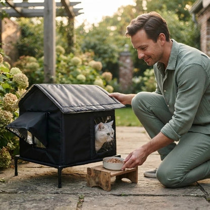 niche pour chat extérieur surelevee maitre jardin