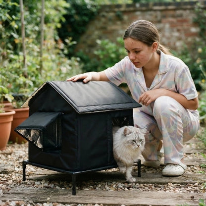 niche pour chat extérieur surelevee maitresse jardin