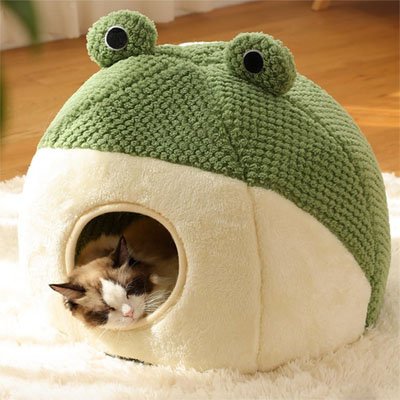 niche pour chat grenouille modele dome chat dormant