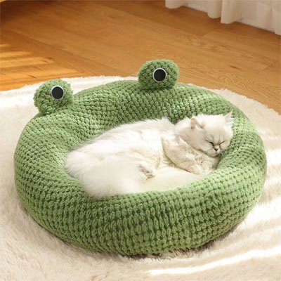 niche pour chat grenouille modele lit chat dormant