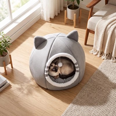 niche pour chat tete de felin allonge salon