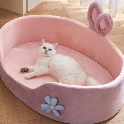 panier chat oreilles de lapin chat allonge