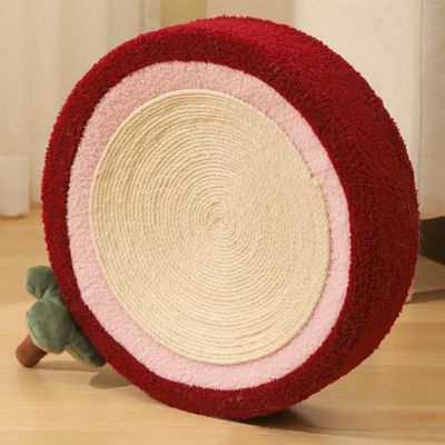 panier original pour chat en sisal rouge