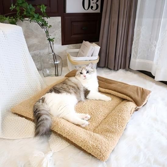 panier pour chat beige modulable chat allonge