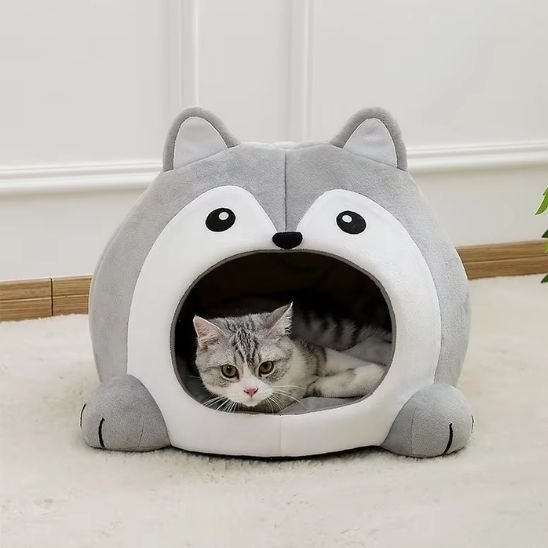panier pour chat loup chat allonge