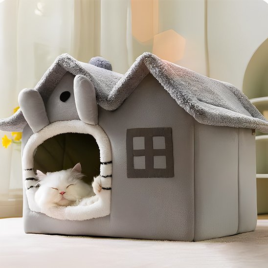 panier pour chat maison lapin chat dormant