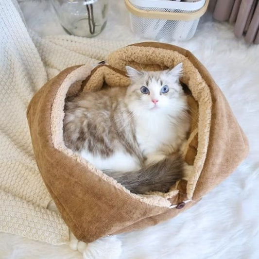 panier pour chat modulable beige chat allonge