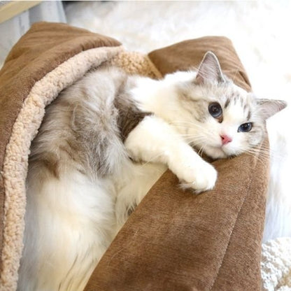 panier pour chat modulable beige chat allonge