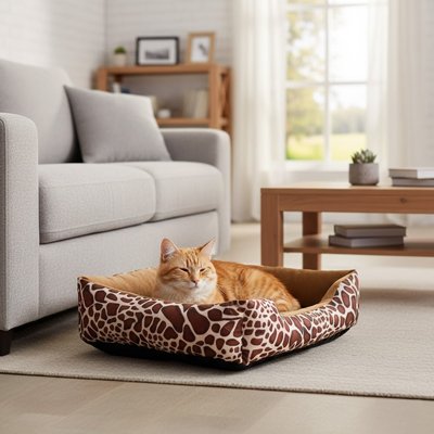 panier pour chat motif giraffe chat allonge canape salon