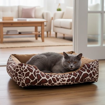 panier pour chat motif giraffe salon chat allonge