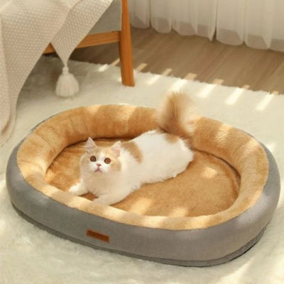 panier-pour-chat-ovale-gris