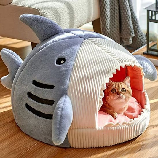 panier pour chat requin bleu chat allonge salon