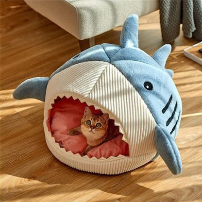 panier pour chat requin bleu salon chat allonge