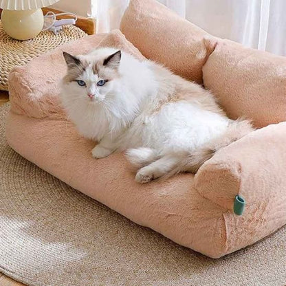 panier pour chat sofa beige chat allonge salon