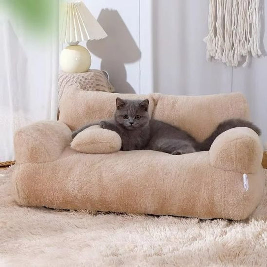 panier pour chat sofa marron chaton allonge salon
