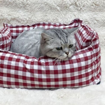 panier-pour-chat-vichy-rouge
