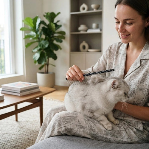 peigne chat acier inoxydable noir maitresse