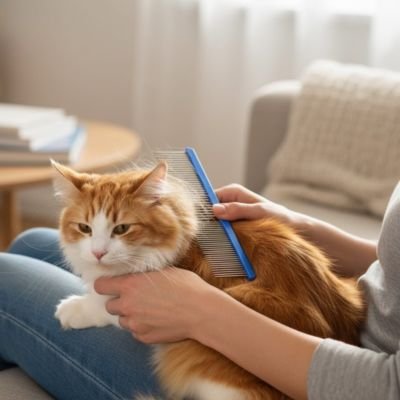 peigne chat double denture bleu chat canape