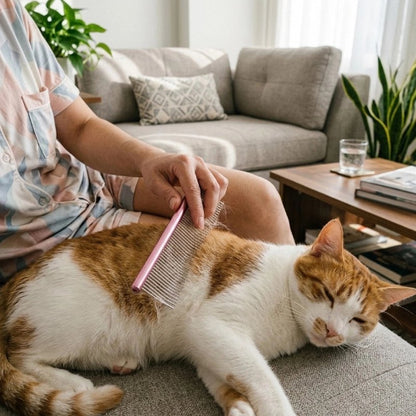 peigne chat rose elegant chat apaise canape