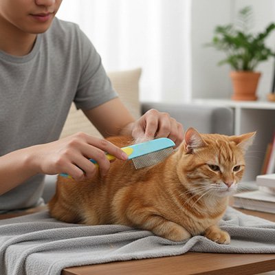 peigne pour chat anti poux maitre chat table salon