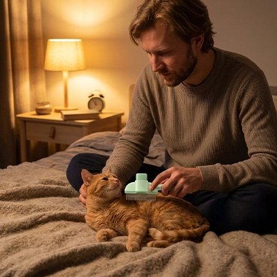 peigne pour chat autonettoyant maitre chat lit chambre