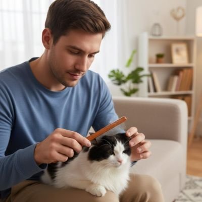 peigne pour chat bois naturel maitre canape chat salon