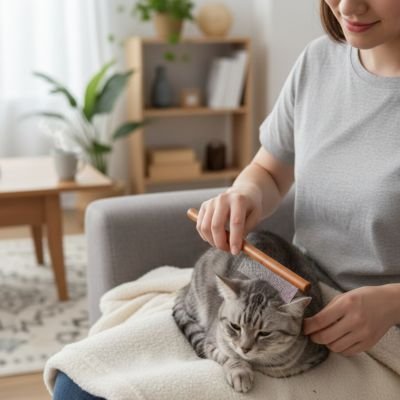 peigne pour chat bois naturel maitresse canape salon chat