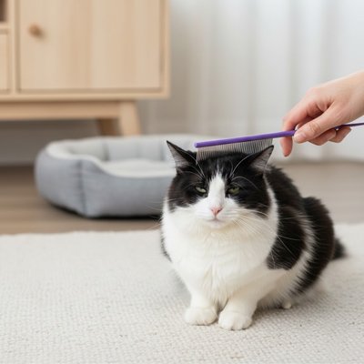 peigne pour chat colore violet chat apaise