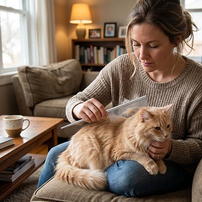 peigne pour chat leger maitresse chat canape salon