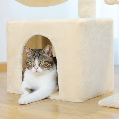 petit arbre a chat​ beige multi niveaux chat allonge