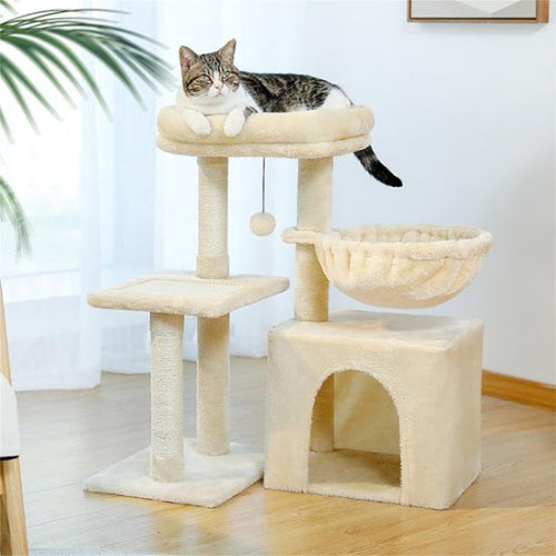 petit arbre a chat​ beige multi niveaux salon