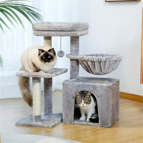 petit arbre a chat​ gris multi niveaux chats salon