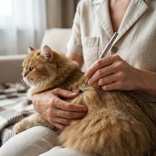 pince à tique kit acier inoxydable chat allonge maitresse