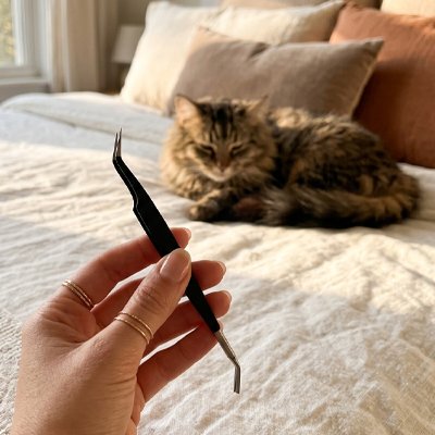 pince à tique noir chat lit
