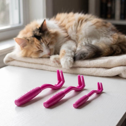 pince à tique rose multi tailles rose chat dormant