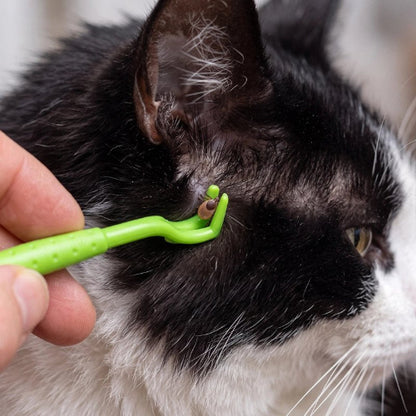 pince à tique vert multi tailles chat