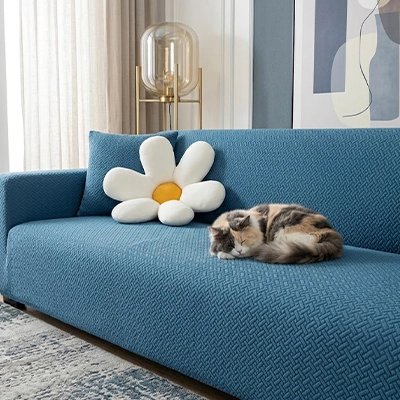 protection canapé chat anti glisse bleu chat allonge salon