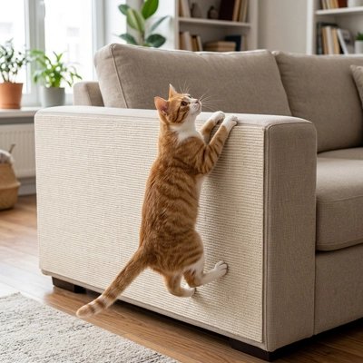 protection canapé chat auto adhesive blanc salon chat